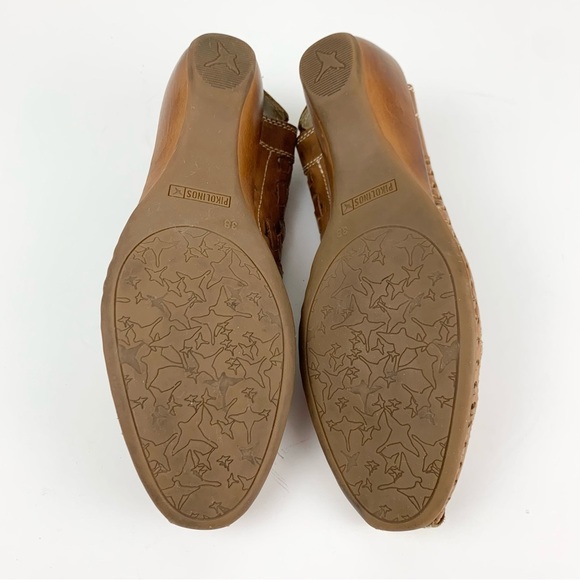 Pikolinos Romana Slingback Woven Weave Leather Slip On Loafer Heels 38 - Picture 10 of 14